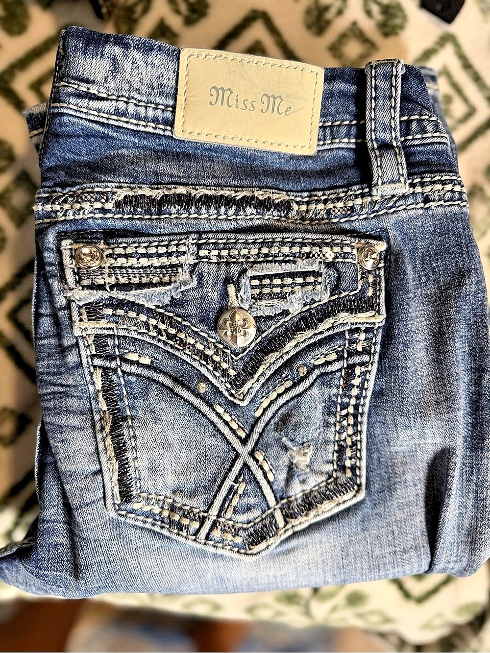 Miss Me Boot Cut Jeans Blue Waist 28